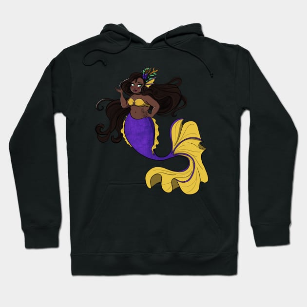 Purple And Yellow Mermaid Hoodie by JBeasleyDesigns